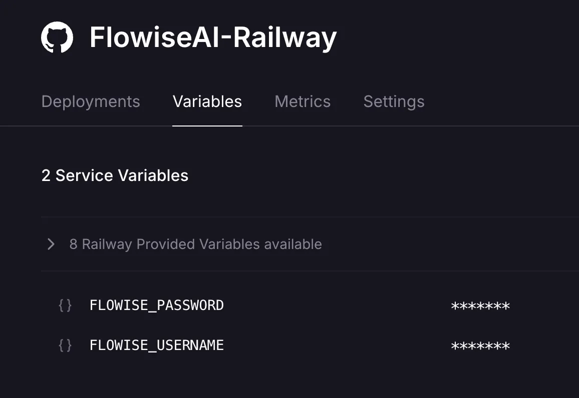 Flowise Environmental Variables
